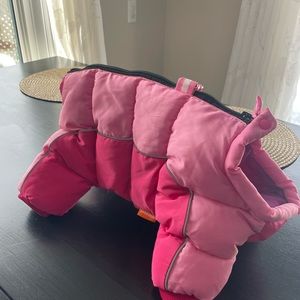Pink doggy snowsuit